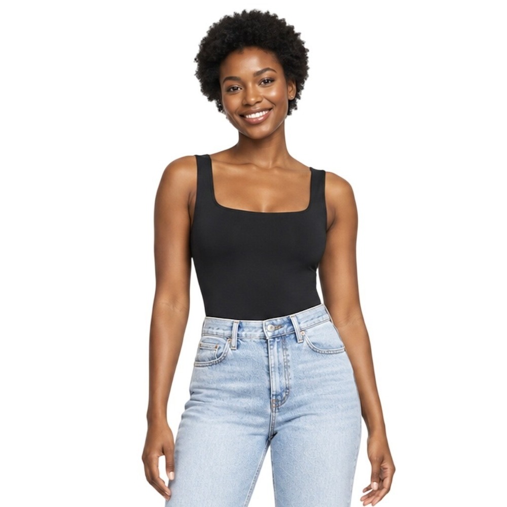Lululemon Wundermost Ultra Soft Nulu Square Neck Bodysuit Black SIZE 10